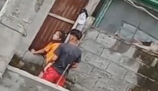 Tinorjack sa gilid na videohan ng kapitbahay